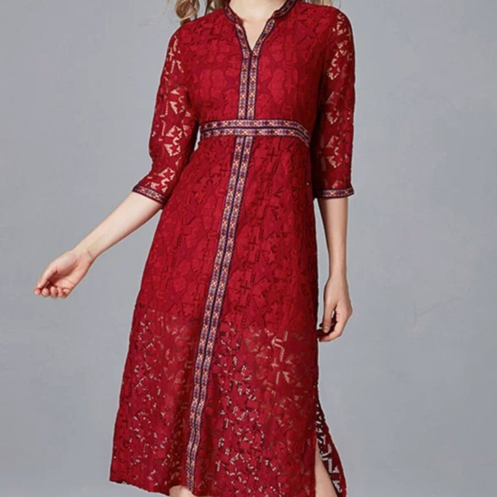 High-end lace cheongsam formal occasion dress organza